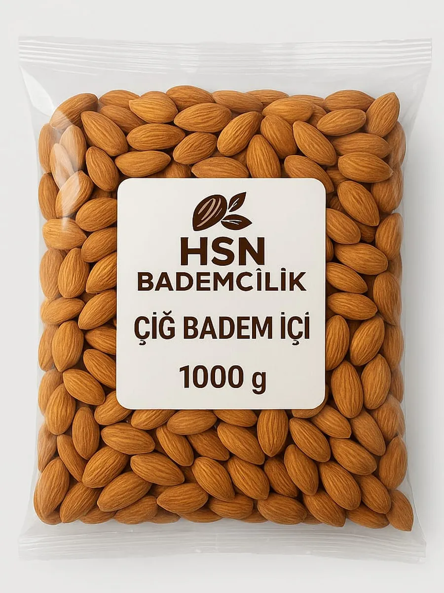 Badem paket 1 kg — HSN Bademcilik 1000 g paketli çiğ badem içi